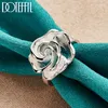 Cluster Rings 925 Sterling Silver Rose Flower Blossoms Ring For Woman Fashion Wedding Engagement Party Gift Charm Jewelry