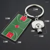 Keychains Coming Basketball Field Pendant Key Chain For Men Women Simple Ring Love Sports Gift Bag Car Metal Jewelry