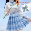 Plisted Harajuku Preppy Style Summer Women Spódnica Plaid Kawaii Y2K High Taist Dance Bow Mini Cute Japońskie mundury szkolne 240419