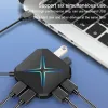 Hubs 6 Port USB Hub 1m Cable Computer Splitter With TF SD Card Reader Mic AUX Cool Light Charging USB 2.0 3.0 Hab for PC USB Combo