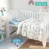 3Pcs Set born Baby Crib Bedding Sets Cotton Soft Cartoon Print Color Bedroom Bed Cot Linen Quilt Cover Case Sheets Pillow 240418