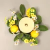 Decorative Flowers Wreath Candle Ring Flower Spring Greenery Garland Set For Home Wedding Party Centerpiece Decoration