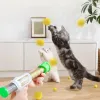 Oyuncaklar Başlatma Eğitim Cat Toys Interactive Shooter Gun Teaser Peluş Top Pet Top Pet Yaratıcı Oyunlar Streç Mini Ponponlar Yavru Yavru Gato