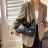 leftside Sivler Casual PU Leather Shoulder Bag for Women 2023 New Korean Fi Chain Trendy Handbags Designer Crossbody Bag Z1zm#