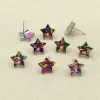 Örhängen ny ankomst! 12mm 100 st/Lot Acrylic StarShape Sequin Color Earring Studs för örhängen Tillbehör/delar smycken DIY