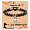 Bracciale sportivo a mio figlio Black Matte Basketball Bracciale Tigre Tigre Eye Eye intrecciato Black Matte Boy Girl Girlry Charm Gift Fashion Wholesale 7 Design #078