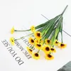 Decorative Flowers Artificial Plants Simulation Green Plastic Sunflowers 5 Heads Little Daisy Fake Flower Bouquet Home Decor