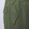 Pantaloni da donna Soild cargo pantaloni per donne pieghe per piedi raggruppati con cinturini sciolti e strisce sportivi pantaloni leggeri ropa mujer