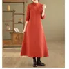 Casual Dresses Chinese Style Dress Jacquard Improvement Qipao 2024 Autumn/Winter Retro Botten Long Women's Warmted Robe Z4159