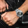 Regardez le gagnant de la mode officielle montre des hommes masculins squelettes mécaniques de montres en acier inoxydable de luxe