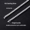STARDS 925 Sterling Silver Moissanite Tennis ketting Bracelet voor vrouwen mannen 3/4/5 mm D kleur diamant fijne sieraden met GRA -certificaat
