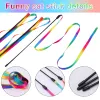 Toys 3pcs Teaser Toy Cat Wand Rainbow Ribbon Cat Stick Stick interativo Exercício interno saudável gato gato de gato de gatinho de gatinho brinquedo de gatinho brinquedo