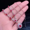 Kolyeler 925 Gümüş Nutural Ruby Kolye Kolye Lüks Yüksek Son Mücevher Tasarımcıları Romantik Sevgililer Hediyeleri Elmasla süslenmiş