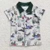 티셔츠 여름 소년 셔츠 황소 머리 기하학적 패턴 인쇄 와플 패브릭 도매 소년 탑