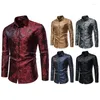 Casual shirts voor heren met lange mouwen modieuze button up shirt rozenprint slank fit formeel