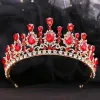 Jóias Kmvexo BAROQUE CRISTAL TIARAS TIARAS CABEÇA ELEGANTE ATENHO DE PROM ACESSÓRIOS DE CABELO