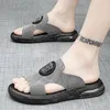 Slippers For Mens Casual 2024 Summer In Sandals Platform Leather Outdoor Beach Slides Male Shoes Fisherman Flip-Flops Sport