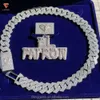 Mode sieraden kettingen VVS Moissanite White Gold 20mm Miami Cuban Link Chain ketting voor mannen en vrouwen