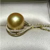 Kettingen Nieuwe AAAAA 1213mm South Sea Gold Pearl 18K Goldplated Seiko hanger ketting 18