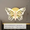 Wandlampe LED Butterfly Nordic Anhänger Lichter Innenbeleuchtung Wohnzimmer Luxusdekoration Hängende Lichtkorridortreppe