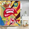 Shower Curtains Art Cute Sexy Red Lip Waterproof Fabric Polyester Girl Bathroom Curtain With Hooks Home Bath Drape Decor