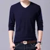 Pulls pour hommes M-7xl Fashion Brand Brand Mens Mens V Neck Pullover Solid Slim Fit Tented Wainlen Vêtements Cachemire de haute qualité