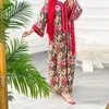 Etnik Giyim Işık Lüks Müslüman Elbise Dubai Suudi Kadın Maksi Elbiseler Moda Kadın Elmas Baskısı Çiçek Gündelik Çöp Uzun Vestidolar