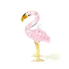 Dekorativa figurer härliga rosa flamingo figurin charm glas hänge kreativa sällsynta fågel liten staty hem utomhus trädgård hängande dekor