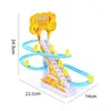 Kid Diy Small Duck Electronic Climbing Stairs Track Toy Light Musical Slide Track Coaster Toy Educational Fun Toys Gifts 240407