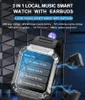 Nowy T93 Smart Watch 3 w 1 TWS Słuchawki 4 GB Duże pamięć Bluetooth Call 1.96 Screen Muzyka Lokalna dousza douszna sportowa Smartwatch