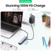 ハブUGREEN USB C HUB 4K 60Hz USBタイプC 3.1からHDMI RJ45 PD 100W USB 3.0 OTGアダプターUSB Cドック