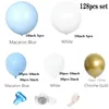 128pcs Blue White Balloons Garland Kit Latex Balloons Light Blue Party Balloon for Boys Baby Shower Birthday Wedding Party Decor 240411