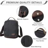 Briefcases VASCHY Small Messenger Bag Canvas Water Resistant Crossbody Shoulder Bag Purse for Men and Women