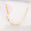 Yunli Real 18K Gold Jewelry Colares Design de cadeia de ladrilhos simples pingente AU750 para mulheres Fine Gift 220722285C