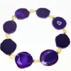 Colliers Guaiguai 45x55 mm Purple Slicegg Agares Real Stone Gold Color Pleds Perles Four Seasons Collier Chocker