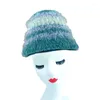 Bérets voyageant chapeau de seau crochet pêcheur en peluche rayé pour les filles y2k shopping f0s4