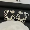 New Designer Charm Earrings Women Letter Stud Earings Fashion Geometric Gold Jewelry Luxury Dangle Earing Woman Silver Jewlery Earring