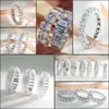 Lśniąca biżuteria VVS Wedding Sterling Sier Diamond Eternity Band Moissanite Ring