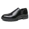 Dress Shoes Heren leer puntige teen slip-on comfortabele slijtvaste niet-slip formele slijtage groot formaat lente en herfst hoofd duwtje