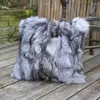 Oreiller CX-D-52 Retail Good Real Silver Fur Sofa Cover pour le salon décoratif