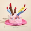 Dog Apparel Cute Cat Birthday Cake Hat Pet Cap Headwear With 5 Colors Candle Design Party