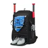 Väskor Baseballutrustning Bär väska Baseball Ryggsäck med hållbar dragkedja Design Oxford Tygmaterial Skofack för sport