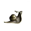 Necklace Earrings Set Solid Pure Brass Office Desktop Snail Antique Copper Tea Pet Jewelry Handle Play Piece