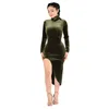 Casual jurken Top Fashion 2024 Lady Sexy Dress Turtleneck Bodycon Velvet Material Women Women