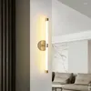 Vägglampa Modern LED 53 cm lång strip svart guldljus toalettrum gång sängen sovrum vardagsrum hem dekor fixtur luster