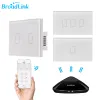 Contrôle BroadLink TC2 US Standard 1/2/3 Gang 110V 220V Interrupteur d'éclairage moderne Conception blanche Panneau tactile WiFi Contrôle intelligent via RM Pro