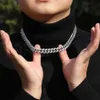 Gumeng hiphop ny produkt 12mm legering diamant inlagd herr kubansk halsband gata omöjlig mångsidig smycken