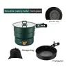 Multicookers 110V/220V Travel Rice Cooker Portable Split Frying Pan Electric Stew Soup Pot Boiler Cooking Skillet Mini Hotpot Food Steamer