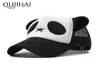 Qujiahi gorro infantil panda tapa de malla de malla al aire libre sombra de sol tono de béisbol bide niña tamaño 4555 cm snapback2907791