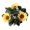 Kerzenhalter Sonnenblumenkranz Eukalyptus Ring Set für Home Wedding Party Tisch